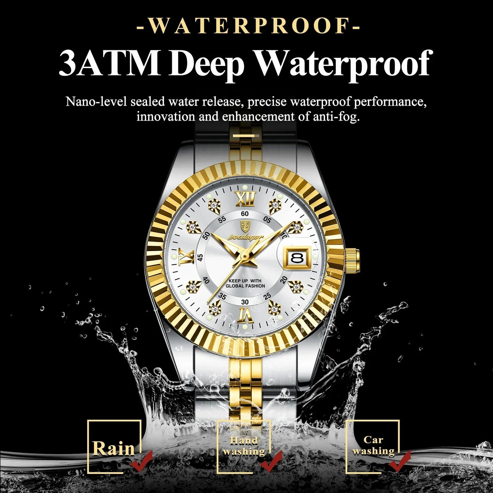 POEDAGAR 780 Luxury Elegant Watch Waterproof Women Watch Luminous Date