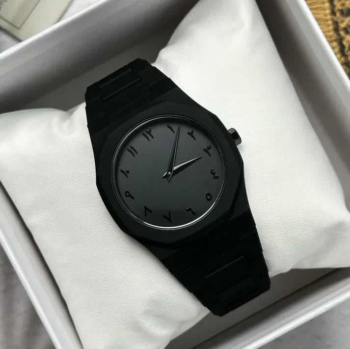 Aura Black Arabic Dial Watch
